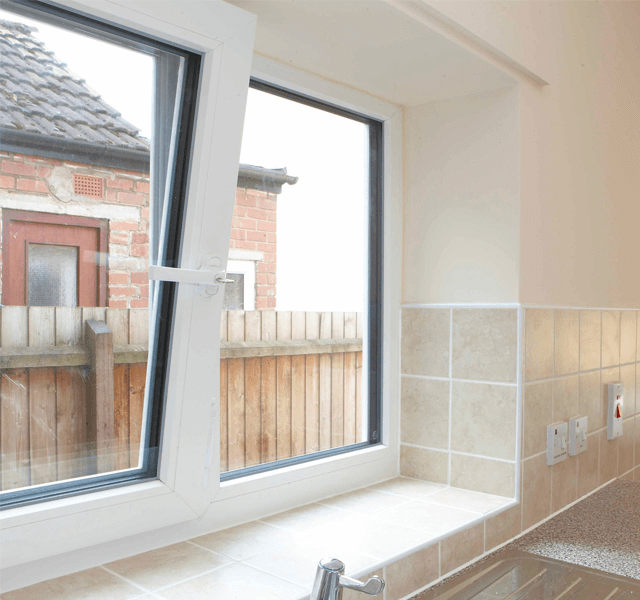 tilt turn window white uPVC interior