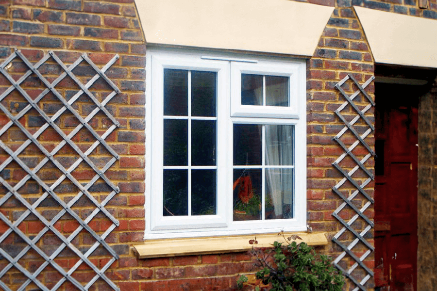 uPVC white casement window with beads