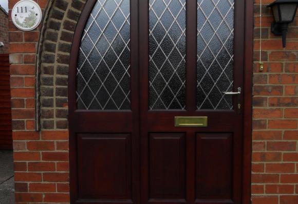 Dark timber door