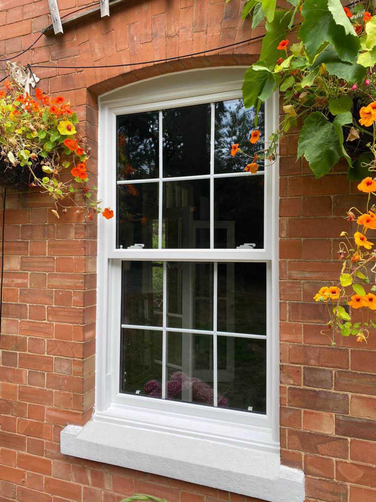 white sliding sash window