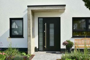 Black timber door