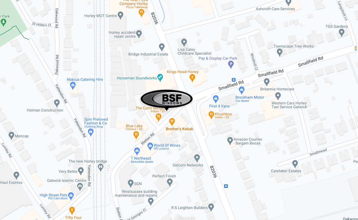 A google map location screenshot of BSF windows.