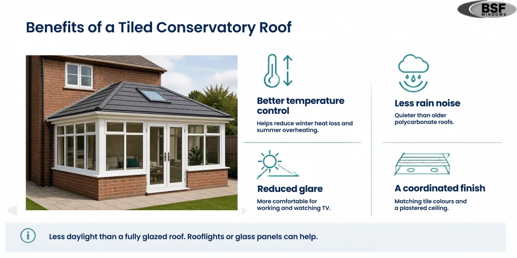 Tiled conservatory roof benefits banner
