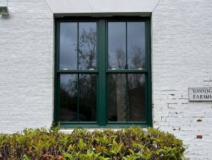 green sliding sash windows